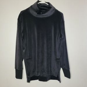 Athletic Tunic Top Womens Medium Black Cowl Neck Athleisure Casual Soft Cozy